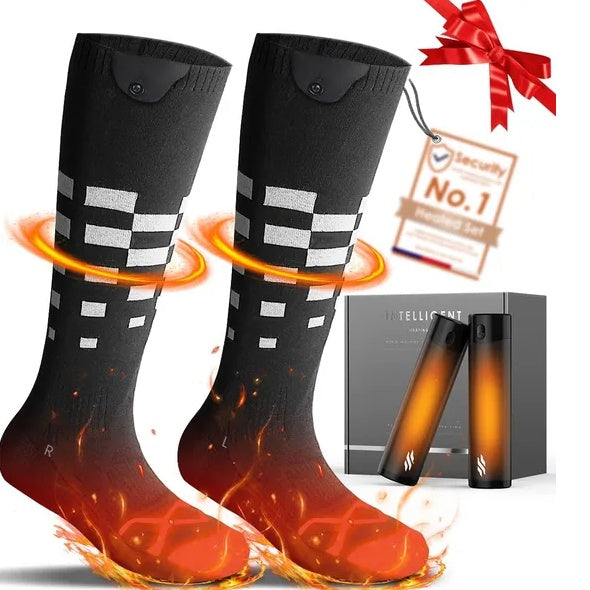 Heated Set Rechargeable - Heated Socks And Hand Warmers For Men - 2 Packs 6000mAh Electric Foot Warmers - Gifts For Camping, Hunting, Fishing And Outdoor Activities - Christmas Stocking Stuffers